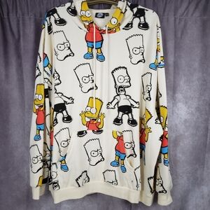 The Simpsons Bart Simpson Hoodie All Over Print Drawstring Pullover Size 4XL